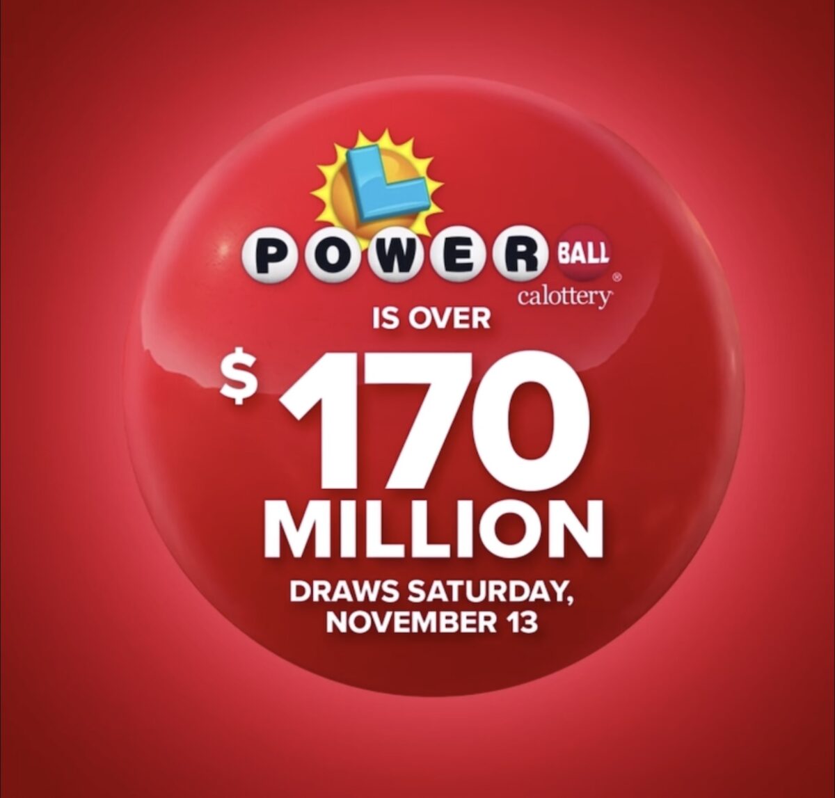 powerball ad advertising $170 Million jackpot