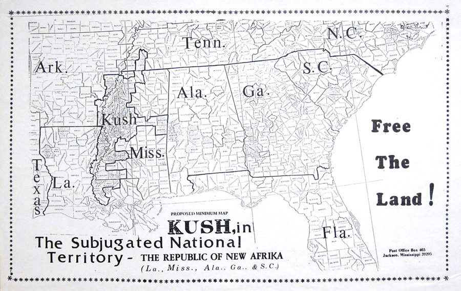 Prospective and dissentive map for the Republic of New Afrika